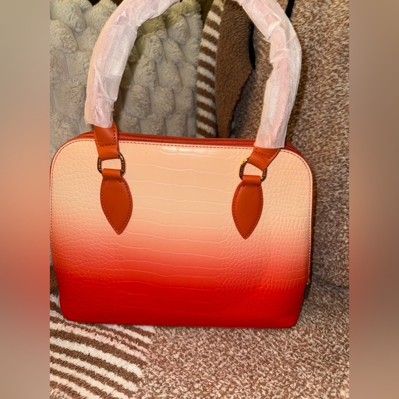 Glamor sunset-colored, alligator-skin textured satchel w/ crossbody strap- NWT - Picture 2 of 12